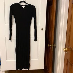 Ribbed Knit Bodycon Midi Dress